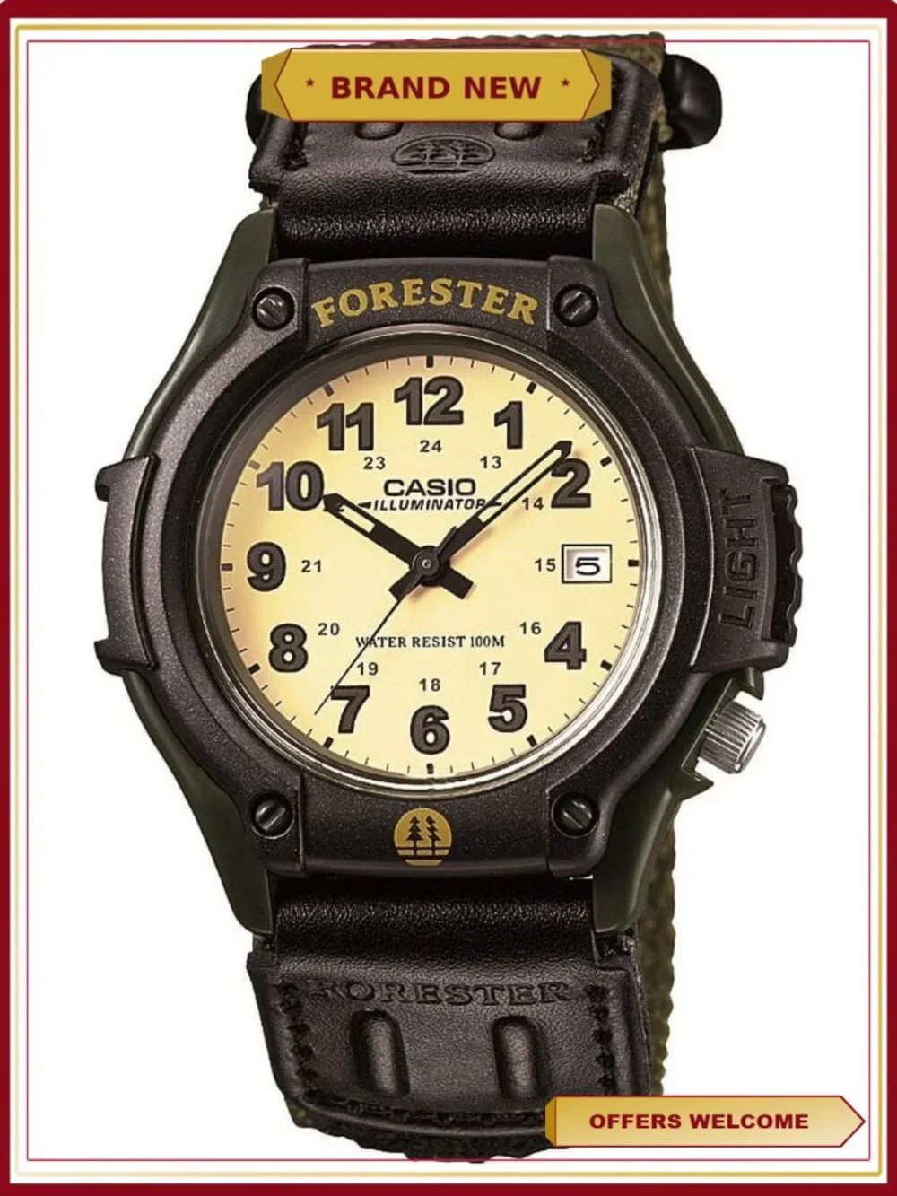 Men's Sport Cloth Analog Watch 100m Water Resistant